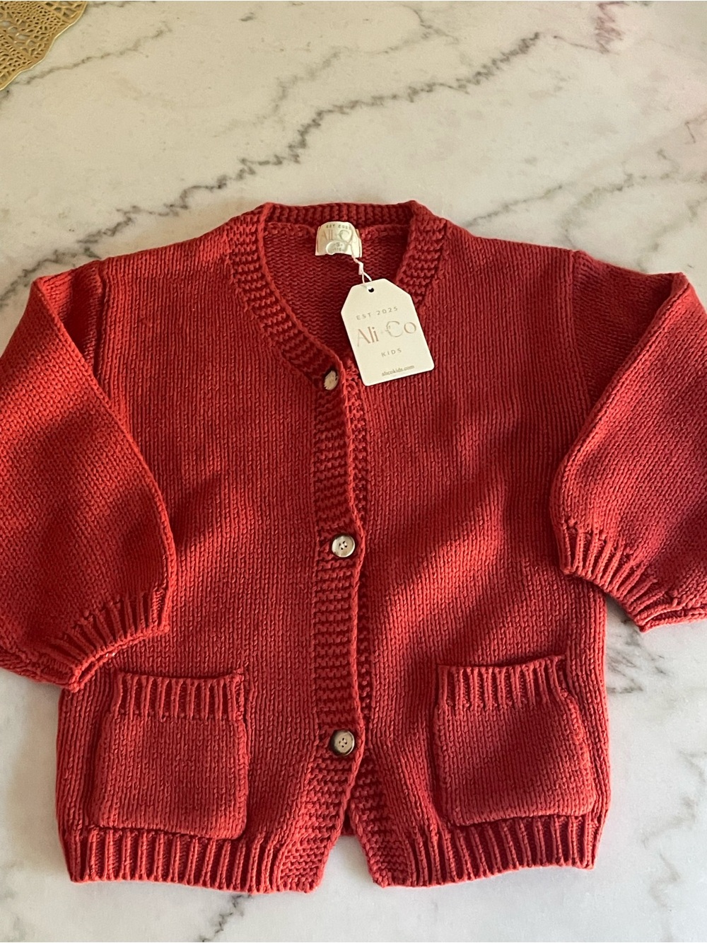 Ali & Co Fall Size 2 New NWT Knit Button Cardigan Harvest Orange